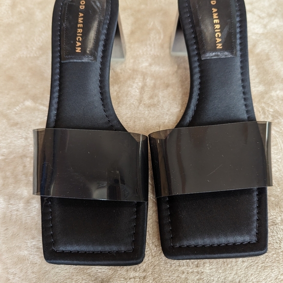 BNWOB Good American Slide Ombre Lucite Block Heels - Picture 4 of 11